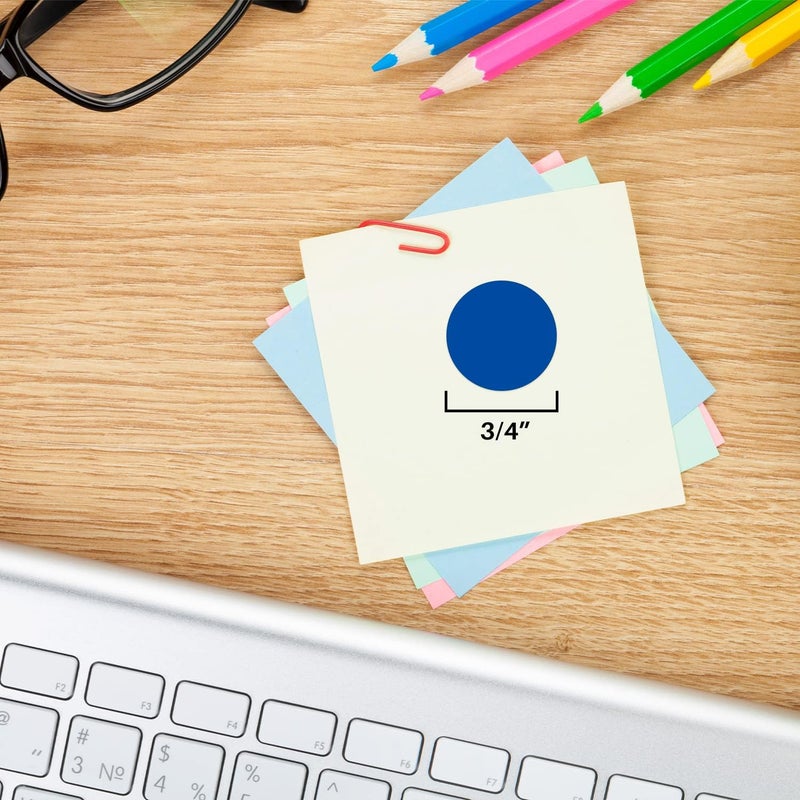 ChromaLabel 0.75 Inch Round Label Permanent Color Code Dot Stickers, 1000 Labels per Dispenser Box, Dark Blue - Image 3